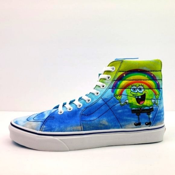 Vans X SPONGEBOB SK8-Hi 38 DX Shoes Blue Sea Canvas Sneakers VN0A32QGZAW - Picture 4 of 13